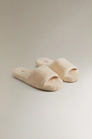CHAUSSONS FLATFORM TISSU BOUCLÉ