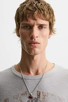 T-SHIRT EN MAILLE IMPRIMÉ DÉLAVÉ