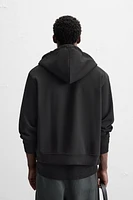 BASIC HOODED ZIP-UP SWEATSHIRT