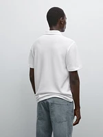 Polo manches courtes texturé
