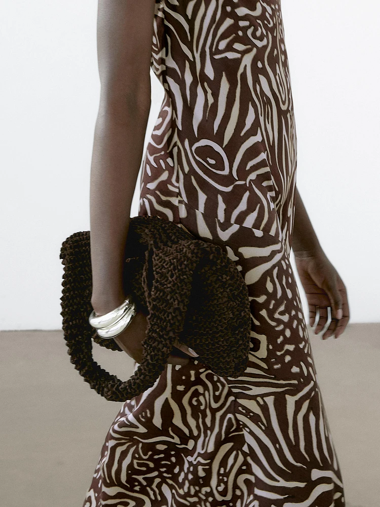 Robe midi fluide imprimée