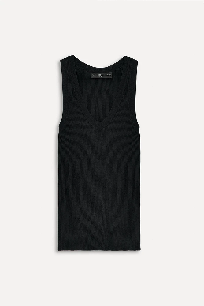 RIB KNIT SLEEVELESS TOP 50TH ANNIVERSARY