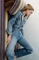 RIPPED TRF DENIM OVERSHIRT