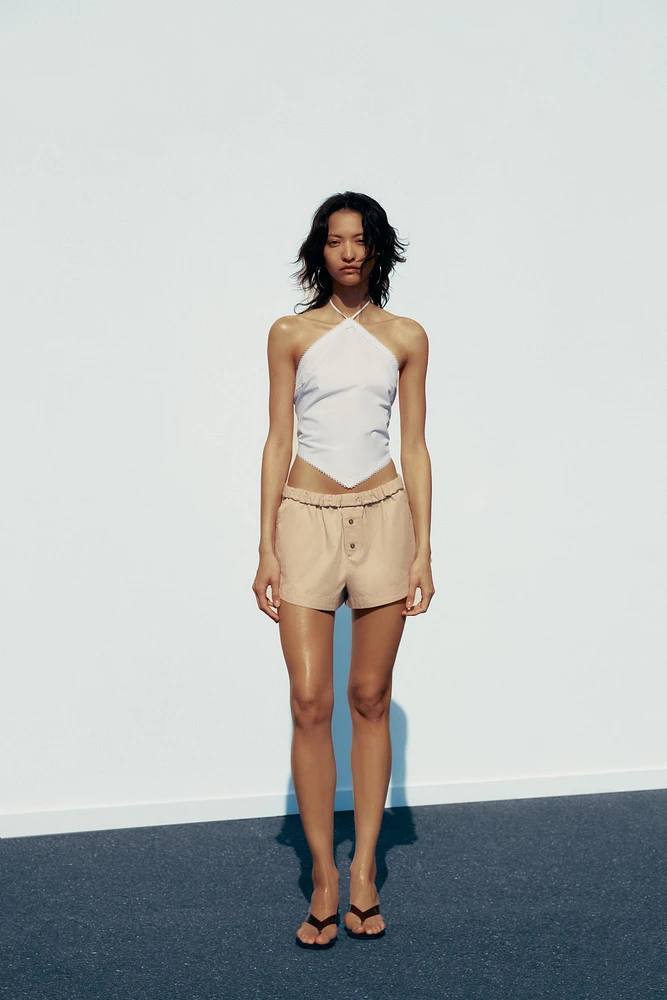 KNOTTED HALTER TOP