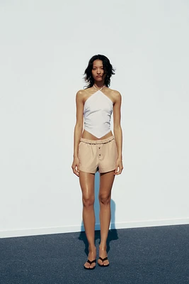 KNOTTED HALTER TOP