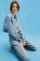 TRF CROP DENIM SHIRT