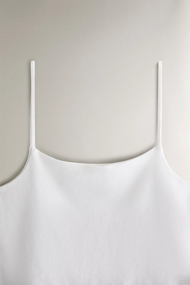 STRAPPY COTTON JERSEY TOP