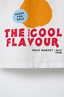 LINEN-BLEND FRUIT PRINT SHIRT
