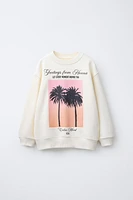 PALM TREE PRINT SWEATSHIRT