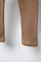 LACE TRIM WAFFLE LEGGINGS