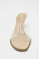 HIGH HEELED VINYL SANDALS