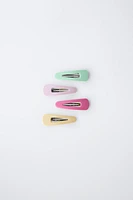 FOUR-PACK OF MULTI-COLORED CLIP BARRETTES