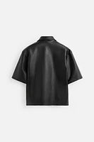 FAUX LEATHER OVERSHIRT