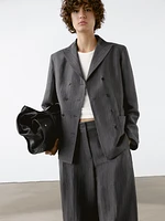 Veste de tailleur fluide en lin mélangé
