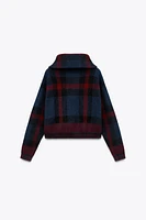 PLAID KNIT JACKET