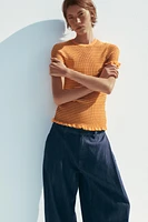 STRIPED RIB KNIT TOP