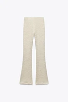 TEXTURED FLARED PANTS