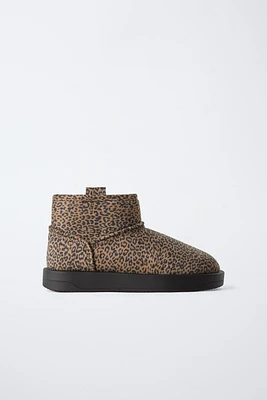 ANIMAL PRINT LOW-CUT ANKLE BOOTS