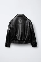 STUDDED FAUX LEATHER JACKET