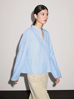 Blouse lin coutures apparentes