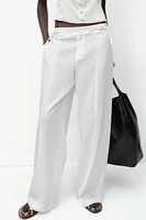 PANTALON LARGE À BOUCLES AVEC LIN