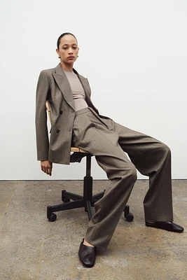 WOOL BLEND PLEATED PANTS ZW COLLECTION