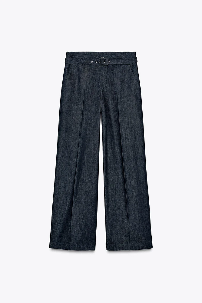Z1975 WIDE-LEG BELTED DENIM PANTS