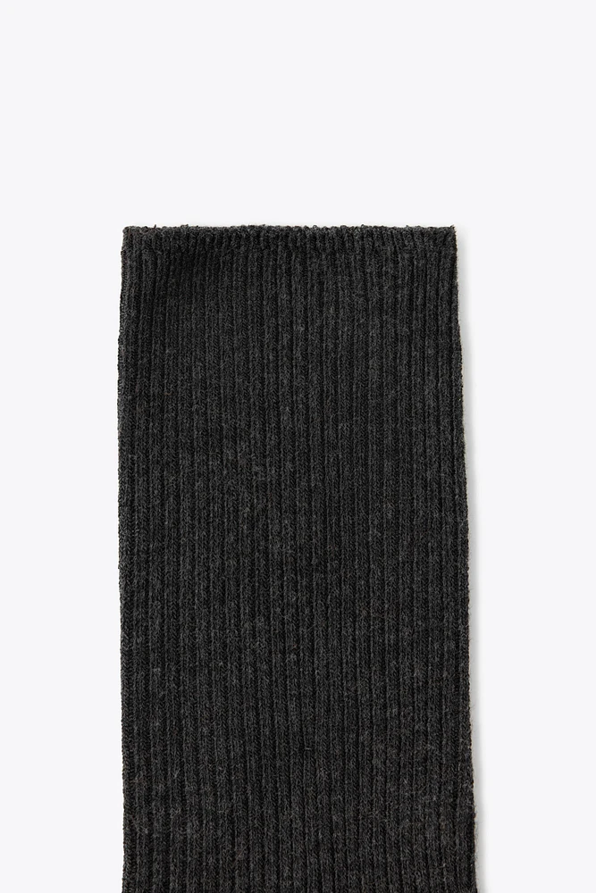 METALLIC THREAD RIBBED SOCKS