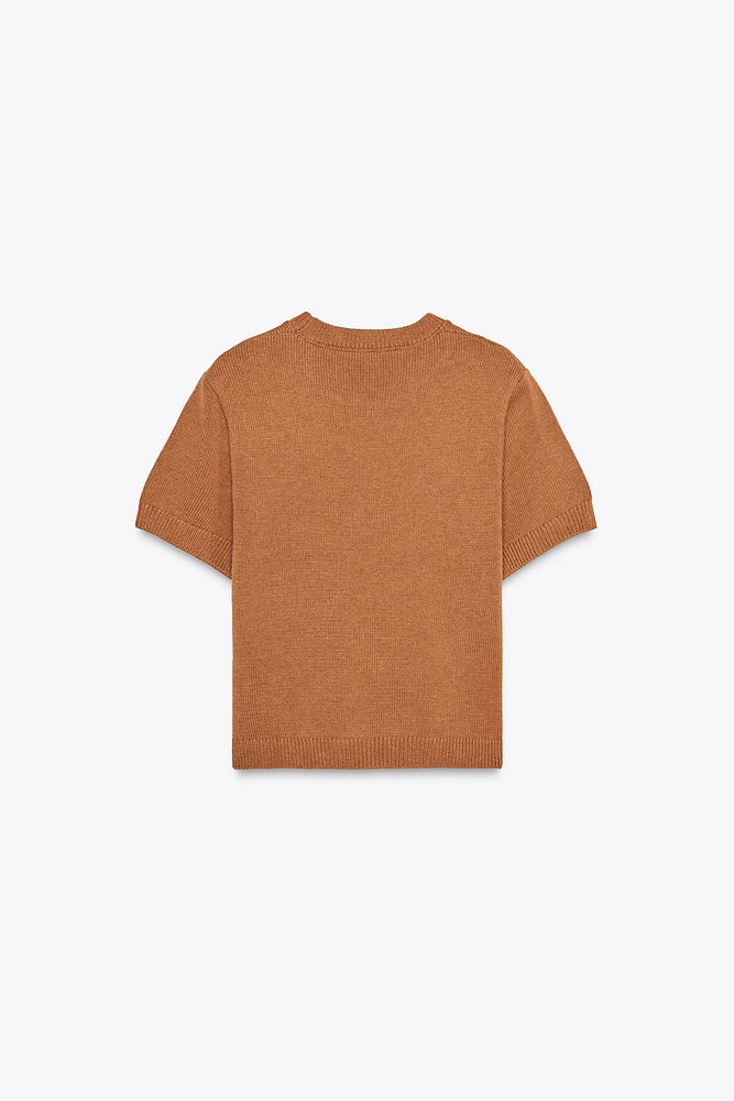 BASIC KNIT SHORT SLEEVE TOP