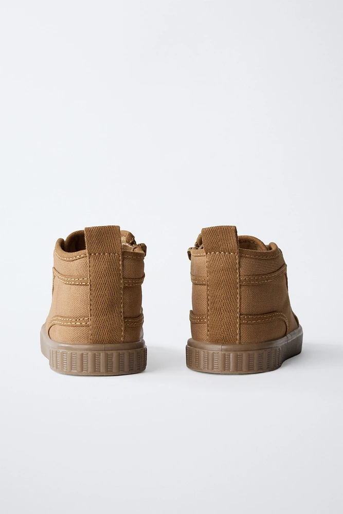COTTON HIGH-TOP SNEAKERS