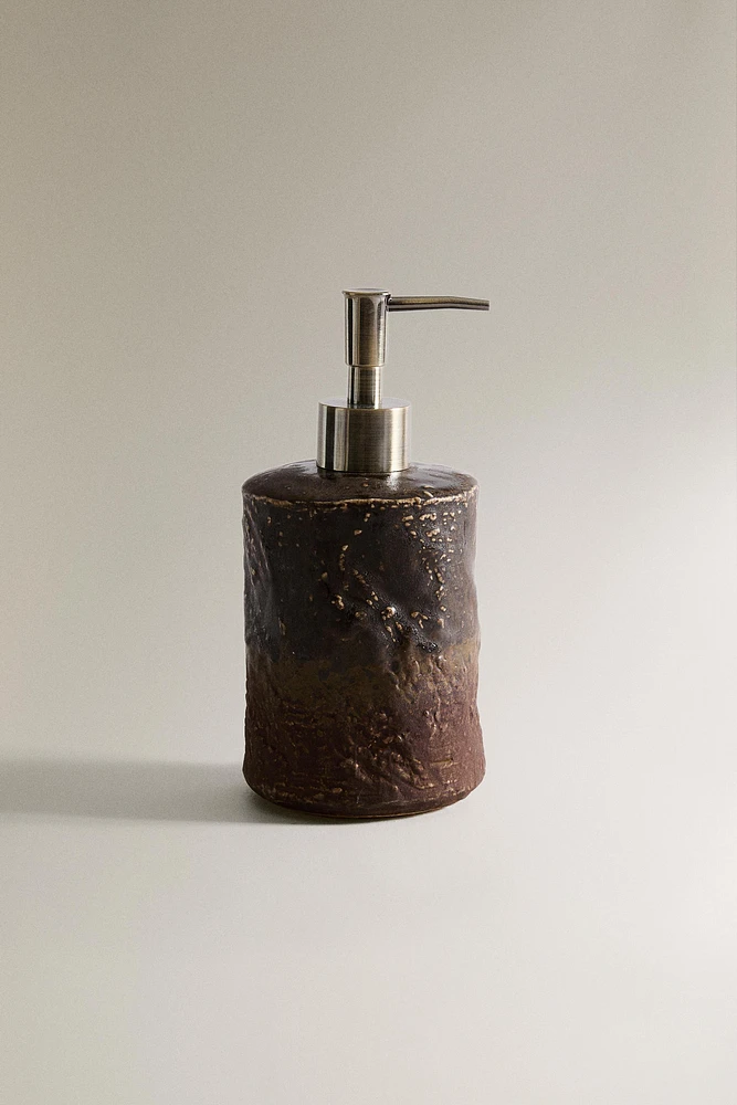 TEXTURED CERAMIC SOAP DISPENSER