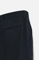 PLEATED REGULAR FIT BERMUDA SHORTS