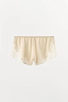 LACE TRIM PAJAMA SHORTS