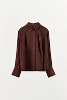 FLOWY SATIN EFFECT SHIRT