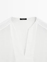 Blouse fluide lin coutures apparentes