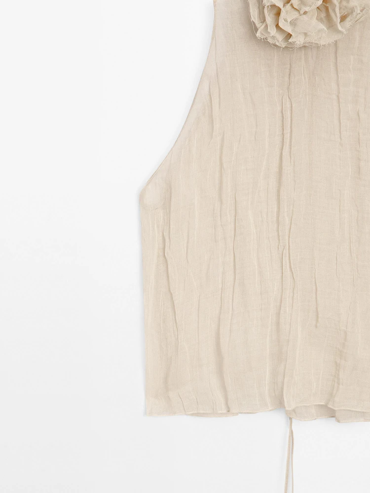 Halter top with floral detail