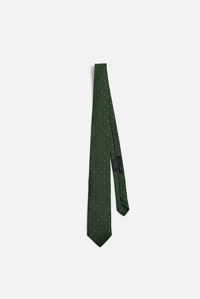100% SILK POLKA DOT TIE