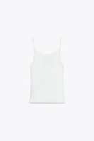 RIBBED STRAPPY TANK TOP