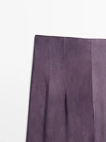 Flowing flared satin trousers