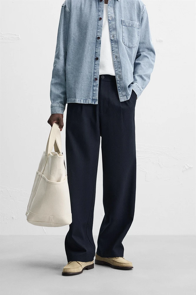 PANTALON PLISSÉ COTON ET LYOCELL