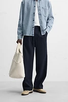 PANTALON PLISSÉ COTON ET LYOCELL