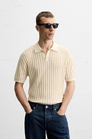 COTTON - LINEN BLEND KNIT POLO