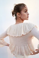 RUFFLED KNIT TOP