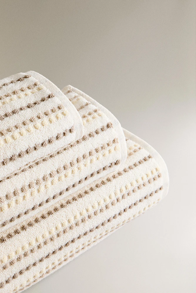 SERVIETTE DE BAIN TEXTURE POIS
