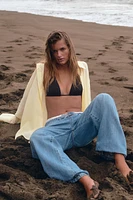 TRF FLOWY DRAWSTRING DENIM PANTS