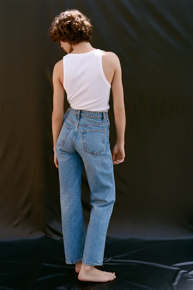 HIGH-WAISTED TRF MOM FIT JEANS