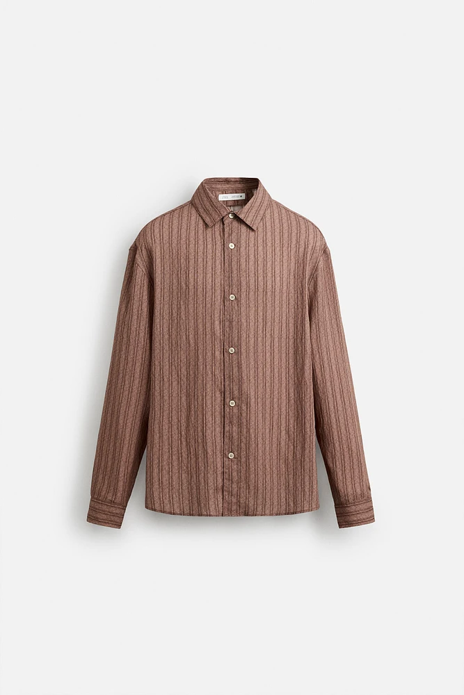 STRIPED FLOWY SHIRT