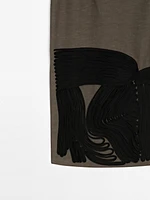 Midi skirt with contrasting trims