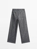 Mid-rise wide-leg trousers