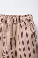 STRIPED TWILL FLOWY PANTS
